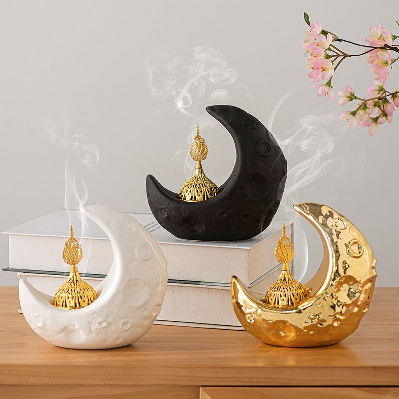Brûleur d'encens en céramique Crescent pour bureau (MAC400)