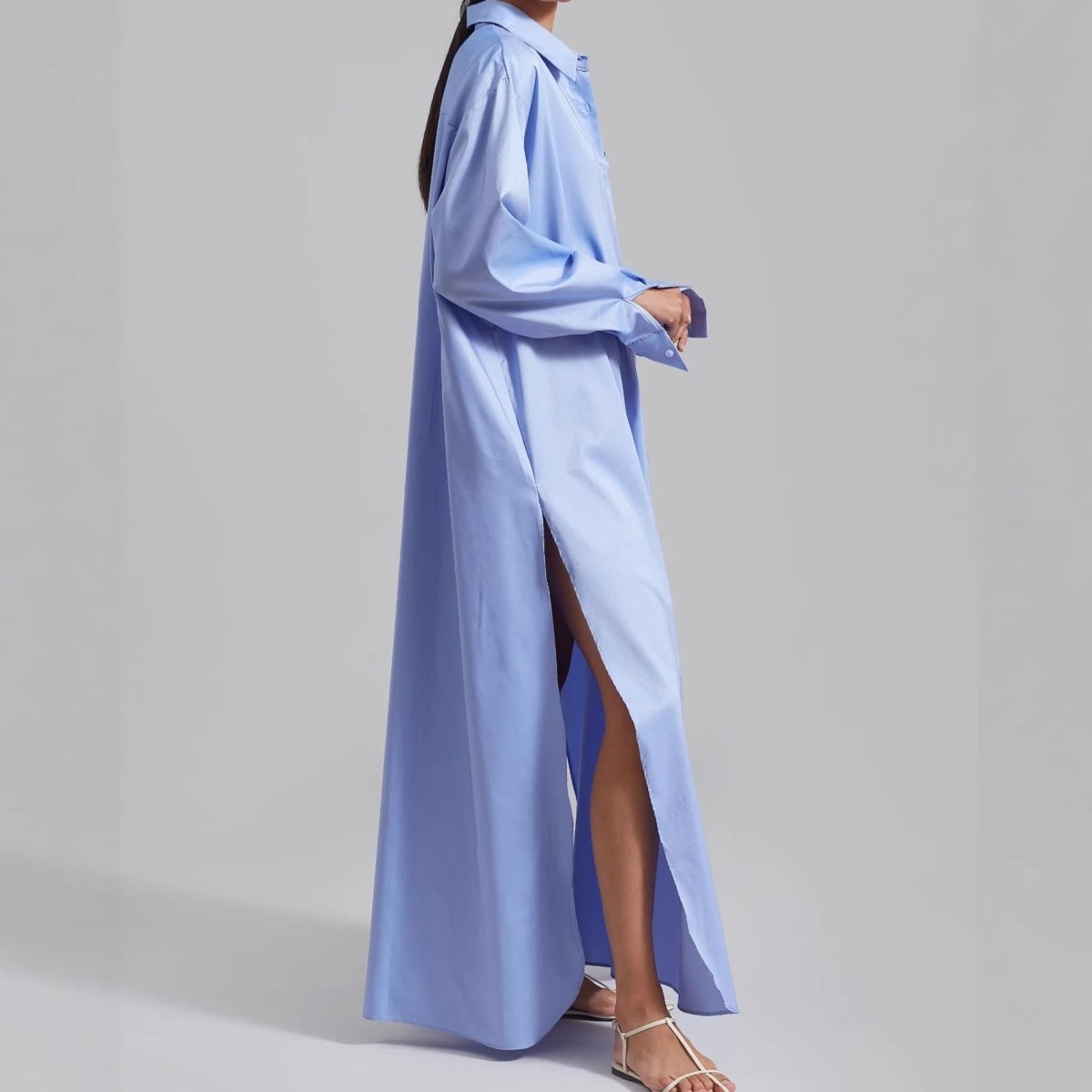 Robe-chemise oversize avec fentes latérales (MS332)