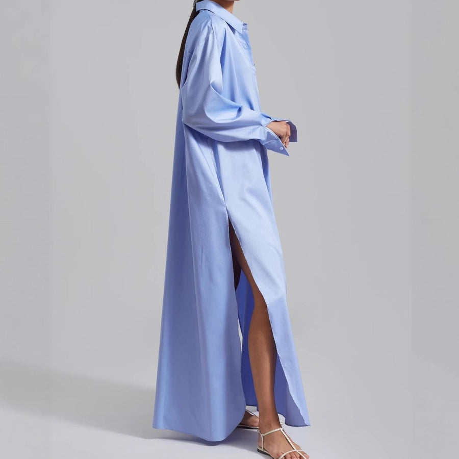 Robe-chemise oversize avec fentes latérales (MS332)