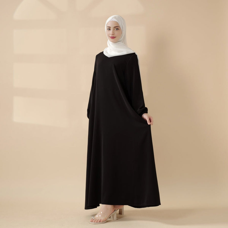 Abaya coupe parapluie essentielle premium à poches polyvalentes (MA113)