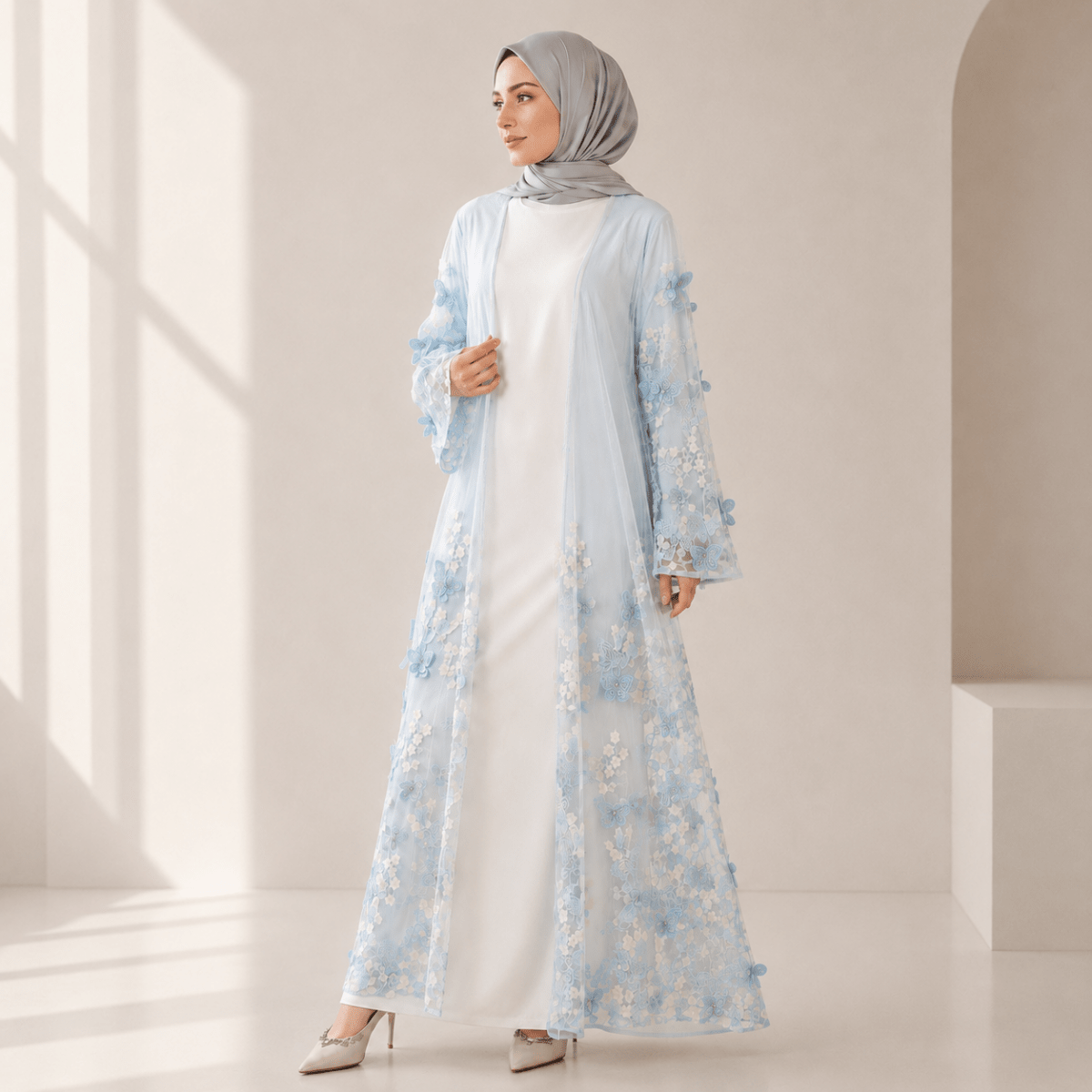 Abaya Ouverte Butterfly Whisper (MOA303)