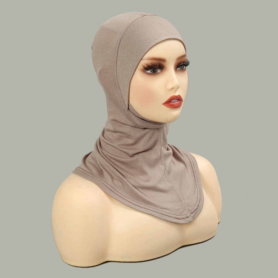 Bonnet sous-hijab en coton mercerisé premium simple couche de luxe, avec protection du menton (MH117)