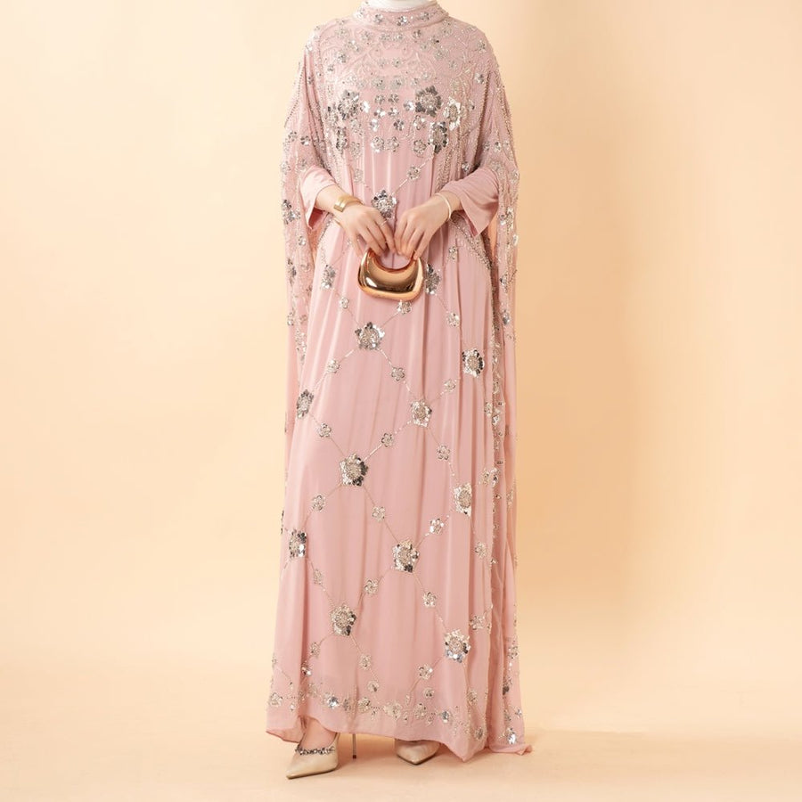 Abaya Batwing Brodée de Paillettes (MA454)