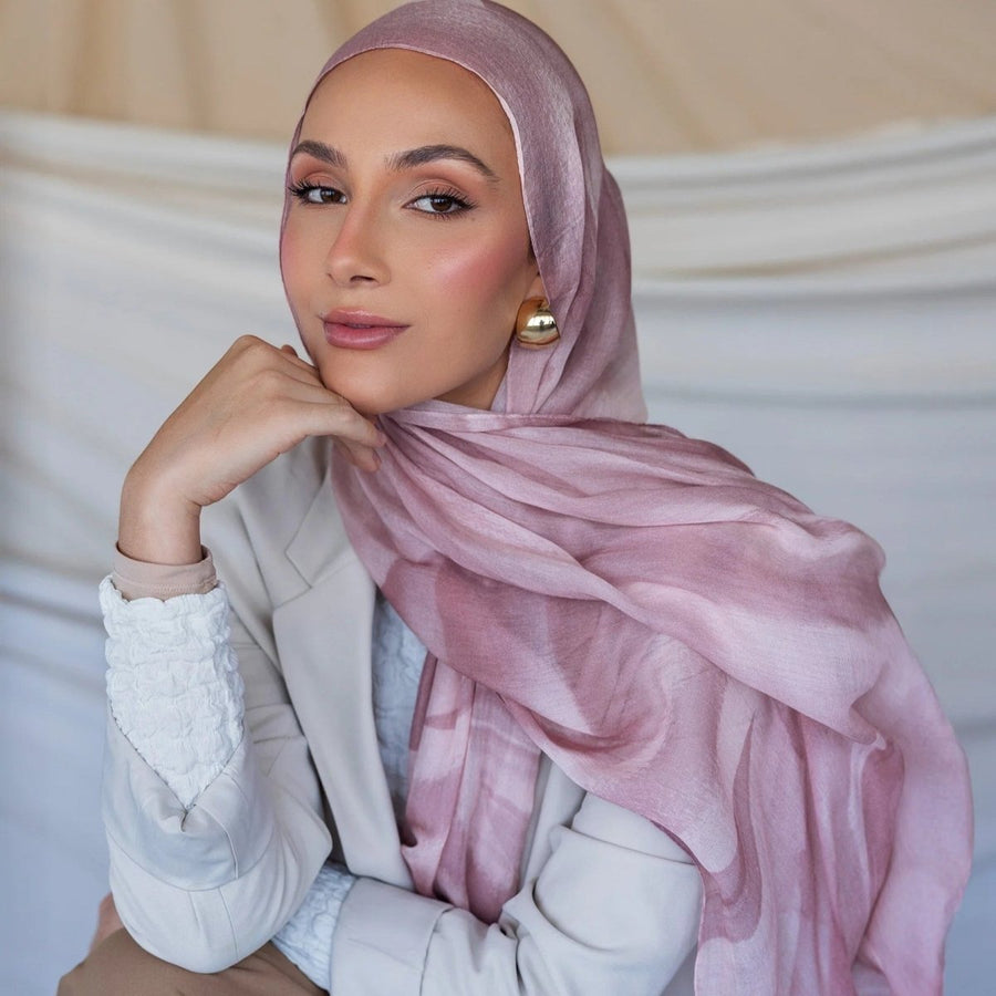 Collection de hijabs polyvalents à motifs aquarelle (MH175)