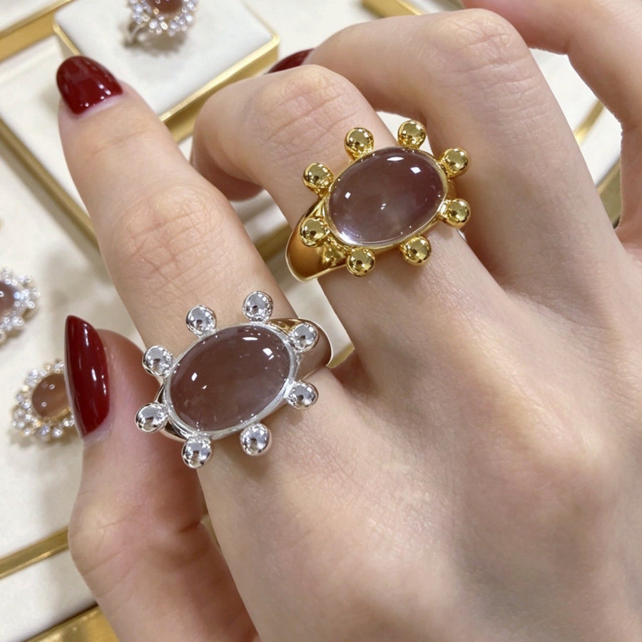 Bague Vintage Crab Sunburst Crystal Statement | Bague Ajustable (MAC483)