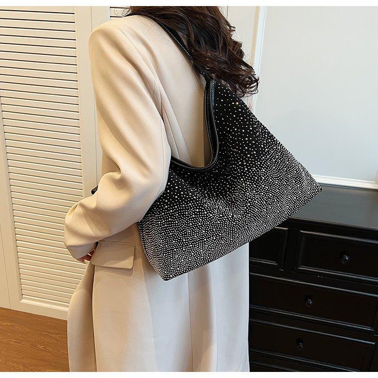 Sac fourre-tout MAC142 tendance à bandoulière orné de strass brillants