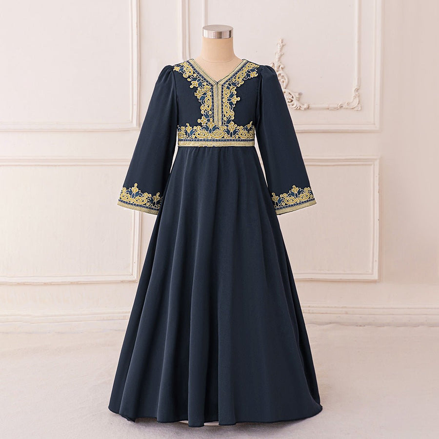 Robe Kaftan Brodée pour Filles (MKG020)