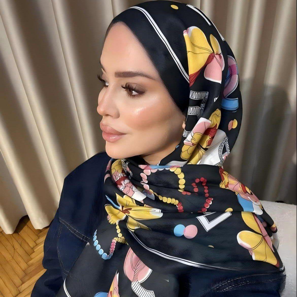 Foulard imprimé en coton twill (MH215)