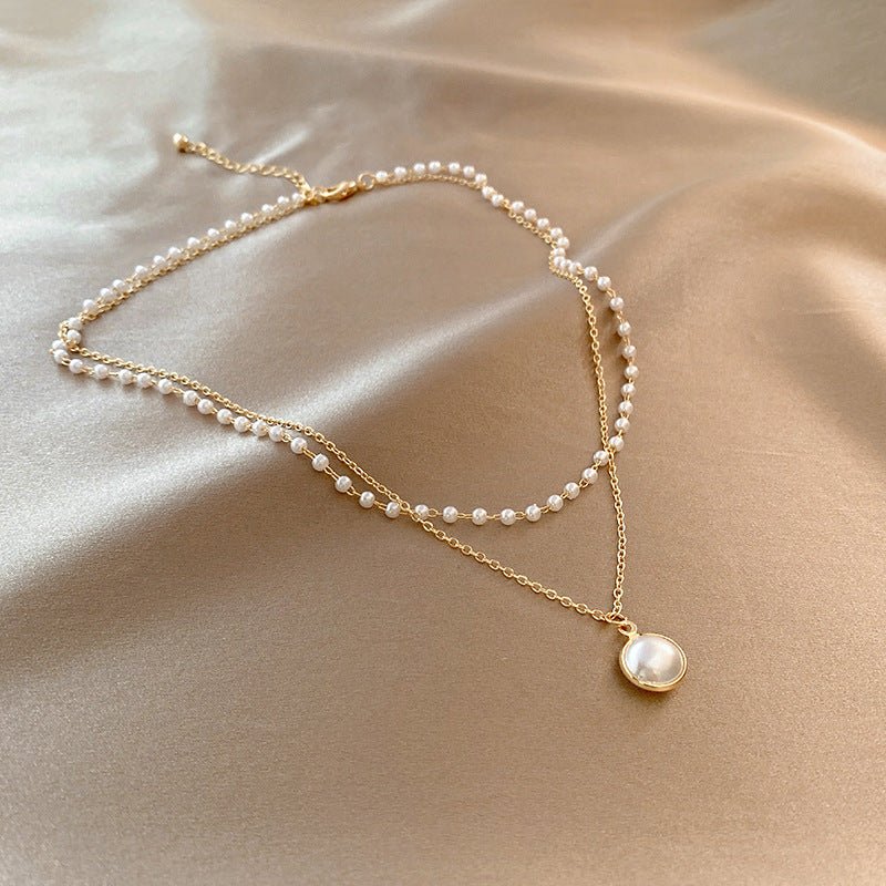 Collier MAC174 vintage à double rangée de perles