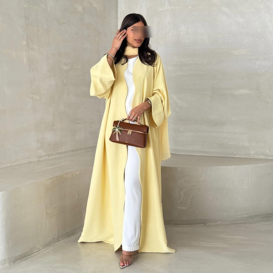 Abaya sans col à devant ouvert (MOA348)