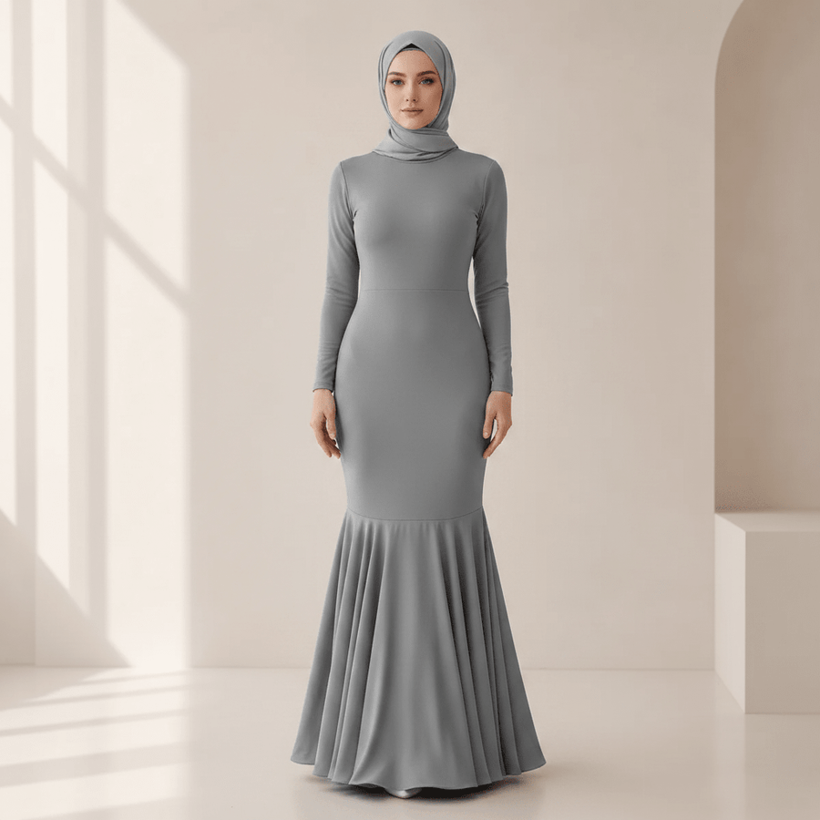 Robe longue extensible avec ourlet sirène (MS457)