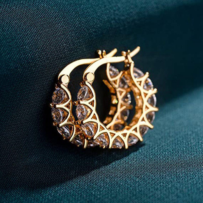 Boucles d'oreilles en U MAC163, entièrement ornées de fleurs en zircon