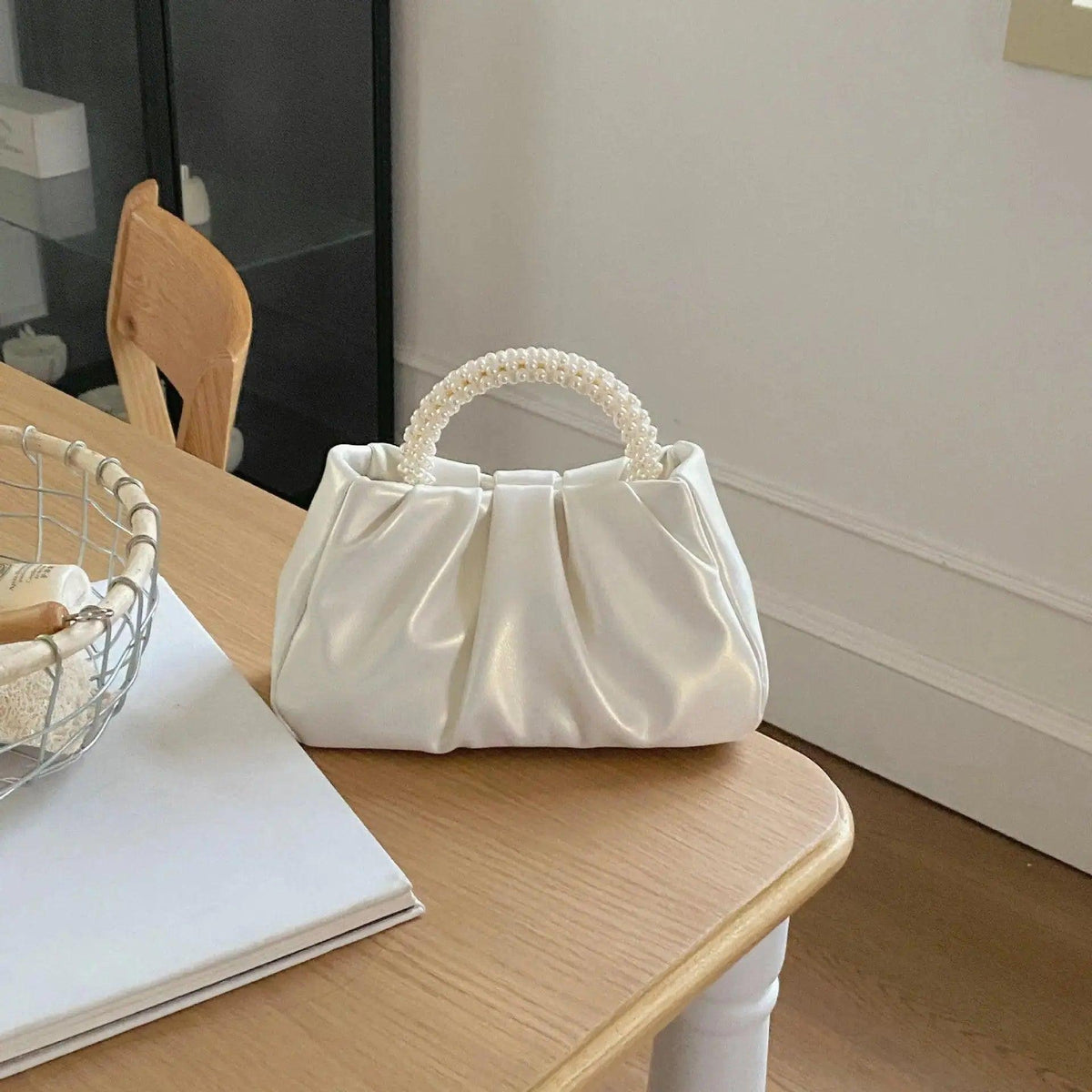 MAC062 Pochette de soirée en cuir souple avec perles
