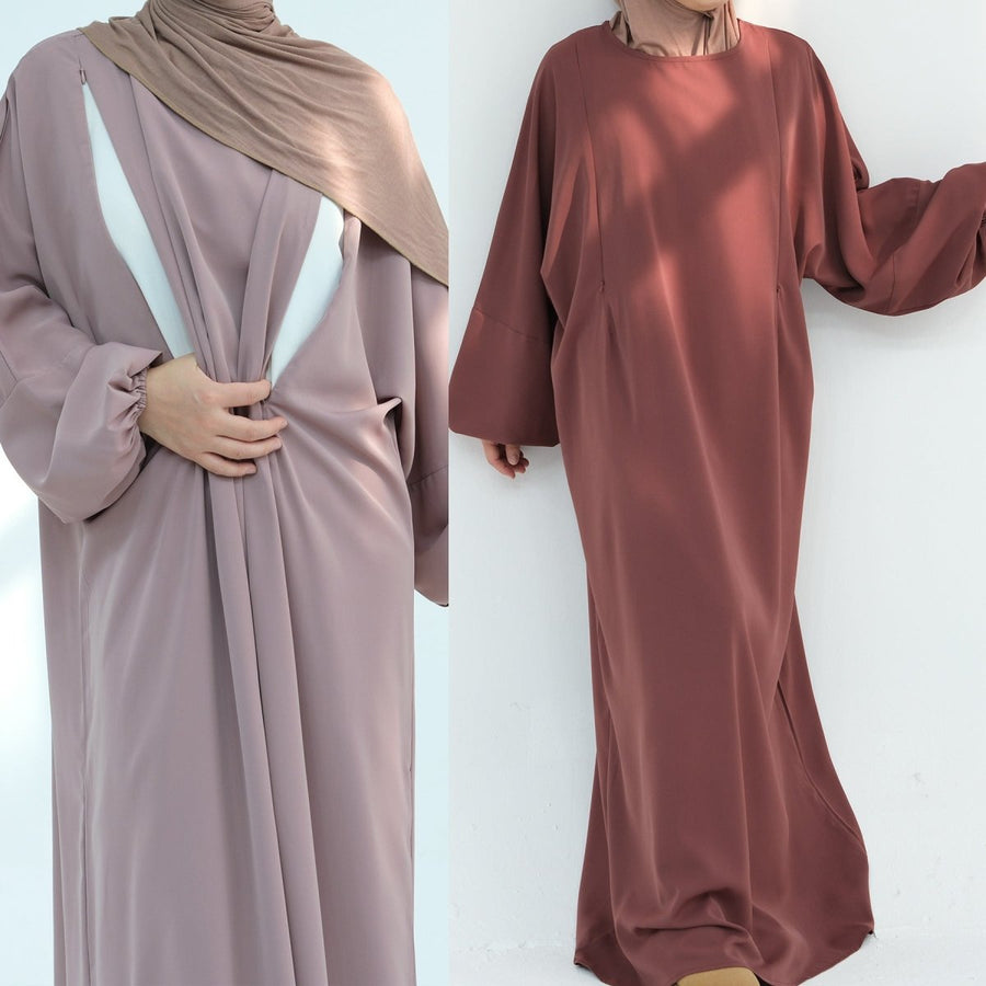 Abaya d'allaitement en tissu Nida (MA387)