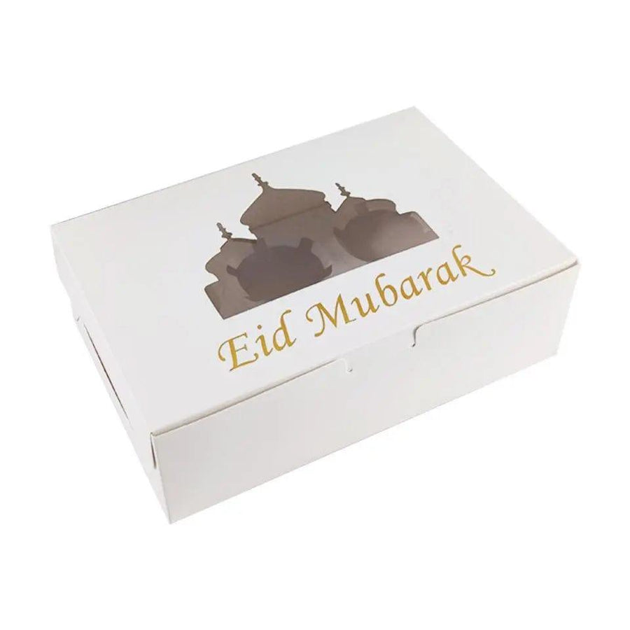 Boîte à cupcakes MR017 Eid Mubarak, boîte cadeau 6 trous
