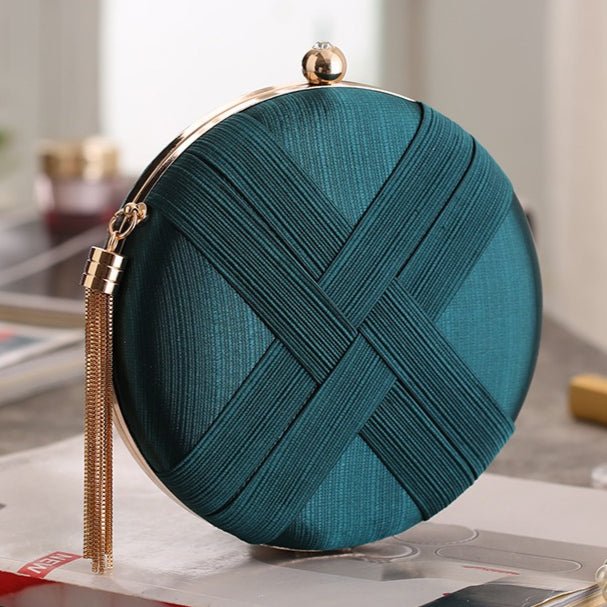 Sac à main pochette de soirée ronde avec détail tressé (MAC287)