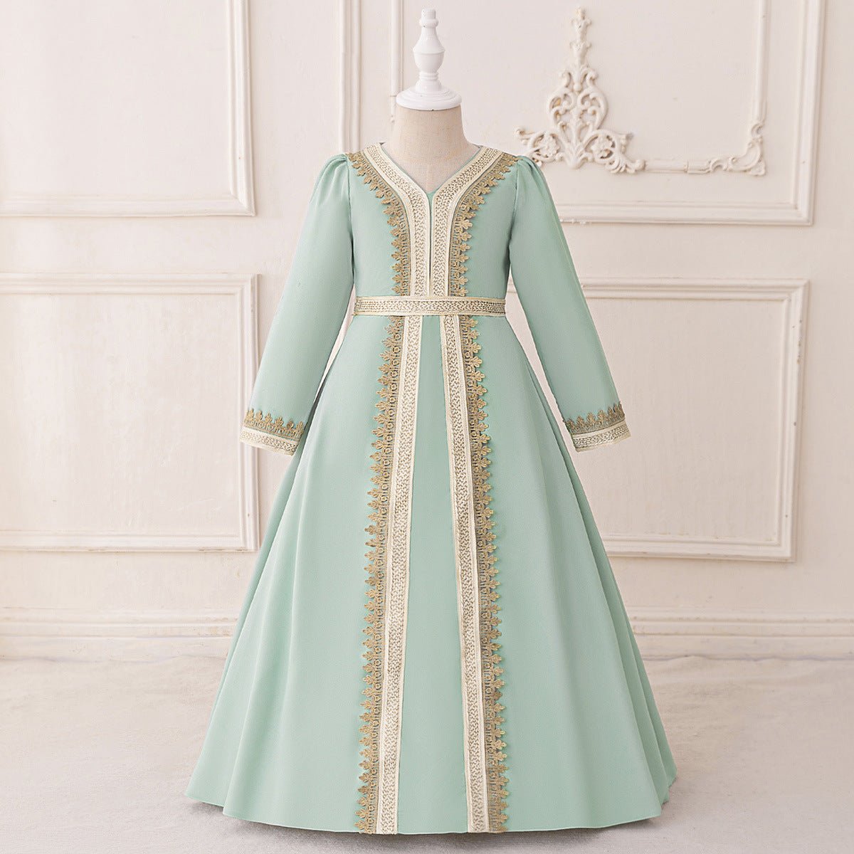Robe Kaftan Brodée pour Filles (MKG019)