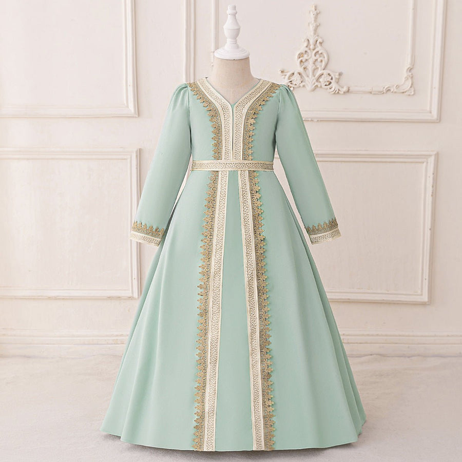 Robe Kaftan Brodée pour Filles (MKG019)