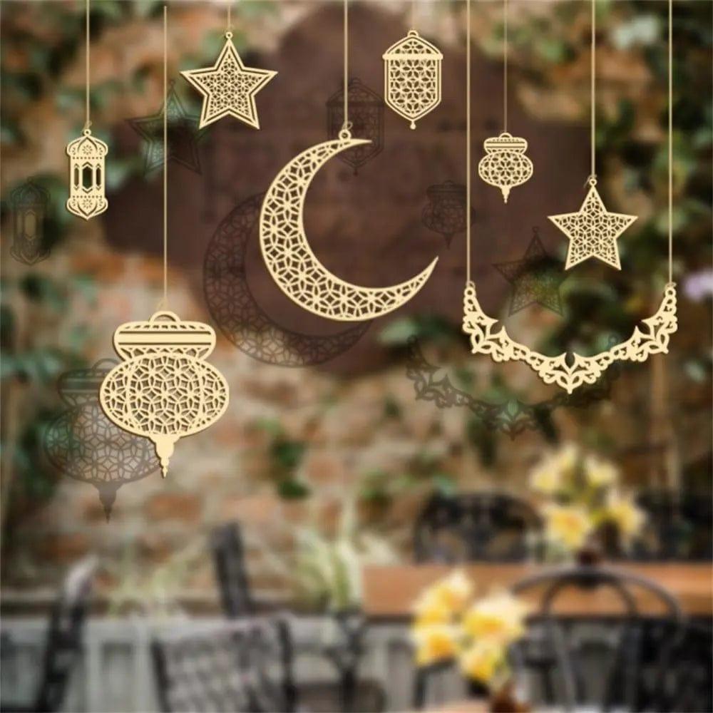 MR020 Décoration en bois Ramadan & Eid Moubarak