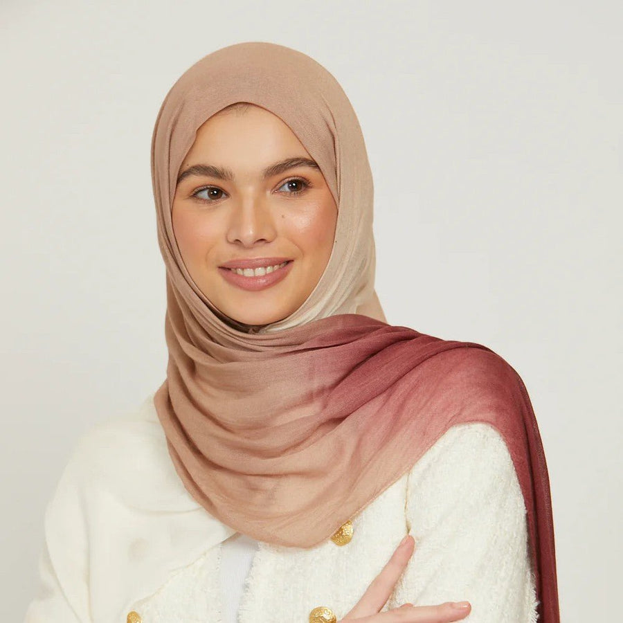 Foulard Hijab Léger et Respirant à Effet Dégradé (MH194)