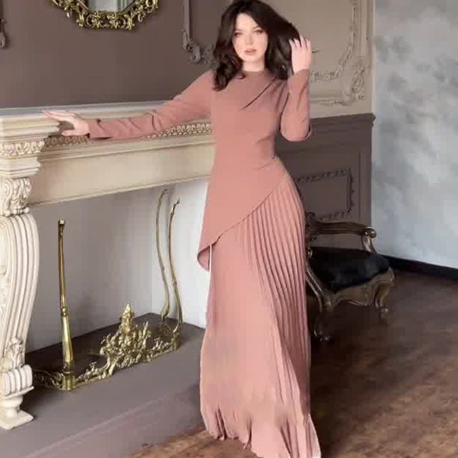Robe péplum asymétrique (MS319)
