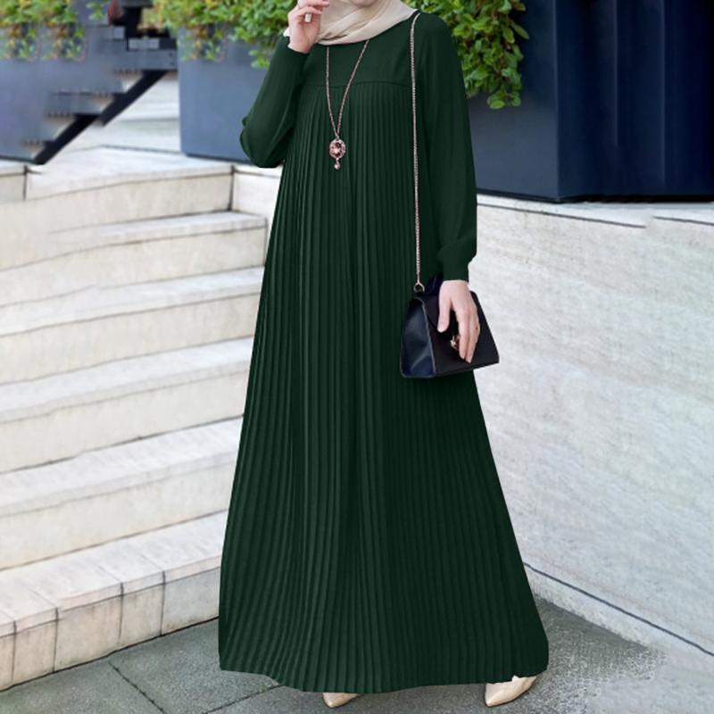 Abaya plissée unie et simple (MA094)