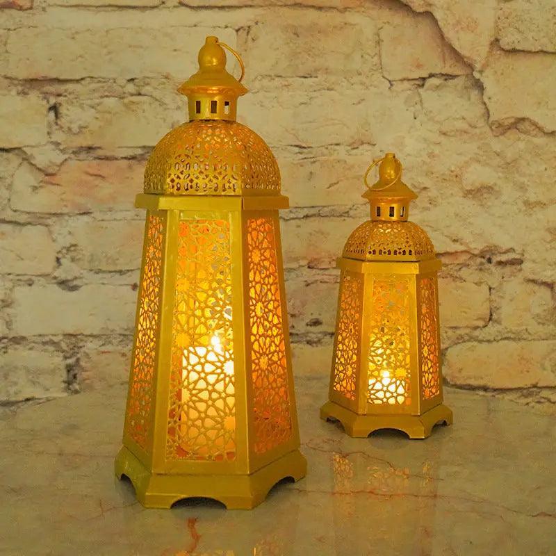 Bougeoirs MR025 en Doré pour Décoration Intérieure, bougeoir marocain style rétro