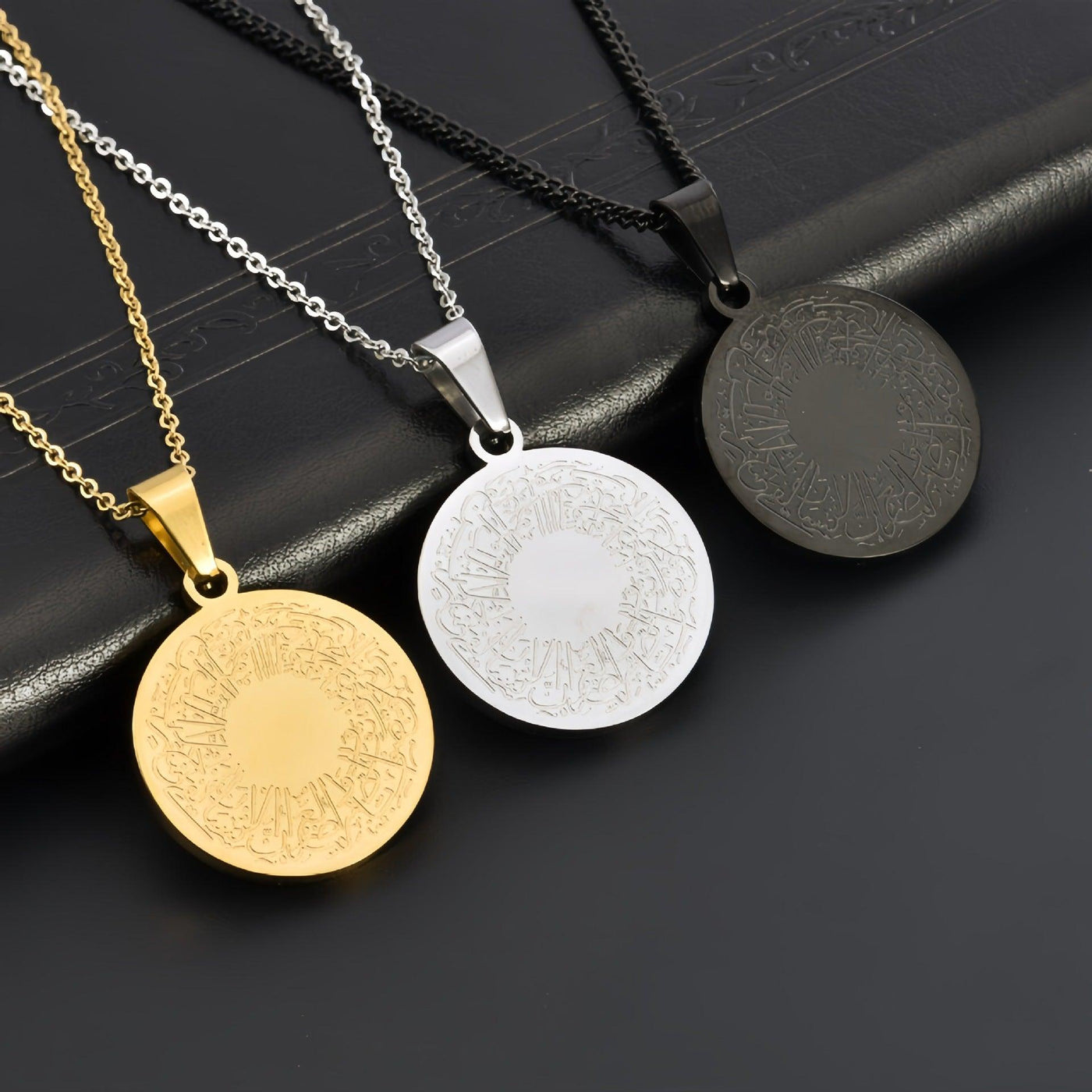 MAC095 Collier Unisexe Rond en Acier Titane
