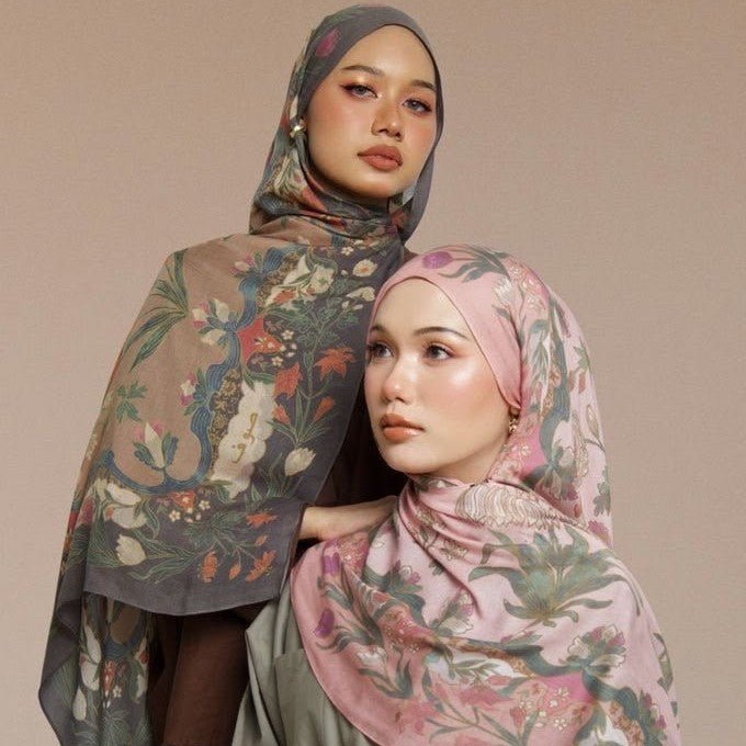 Foulard Hijab Léger Imprimé Aquarelle et Tie-Dye (MH257)