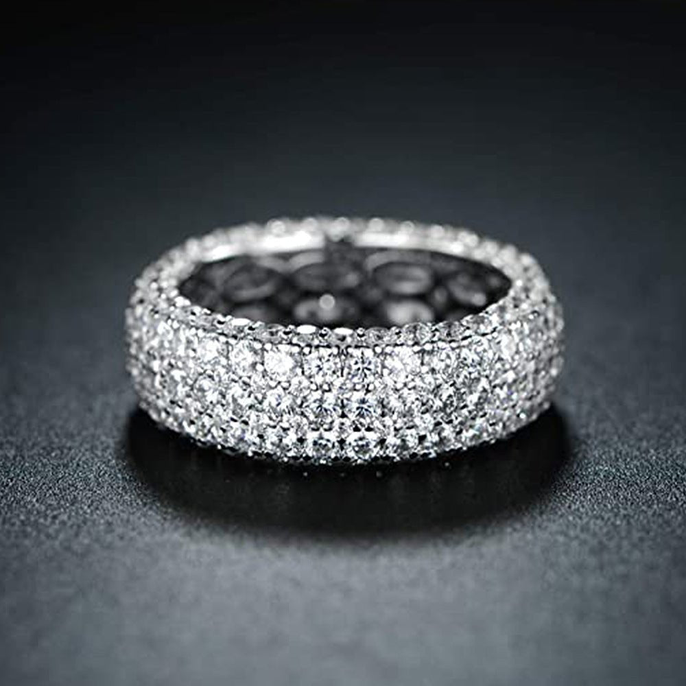 Bague MAC164 Multicouche Haut de Gamme Ultra-Scintillante Sertie de Diamants