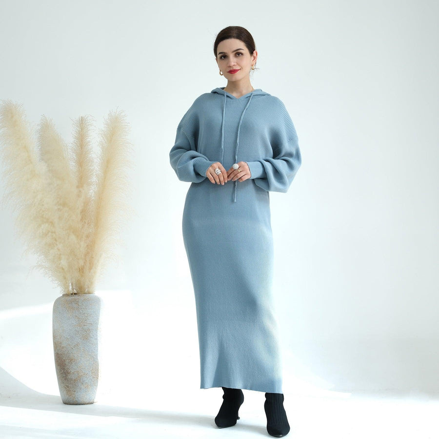 Robe pull en maille épaissie MS027, coupe ample pour l'hiver