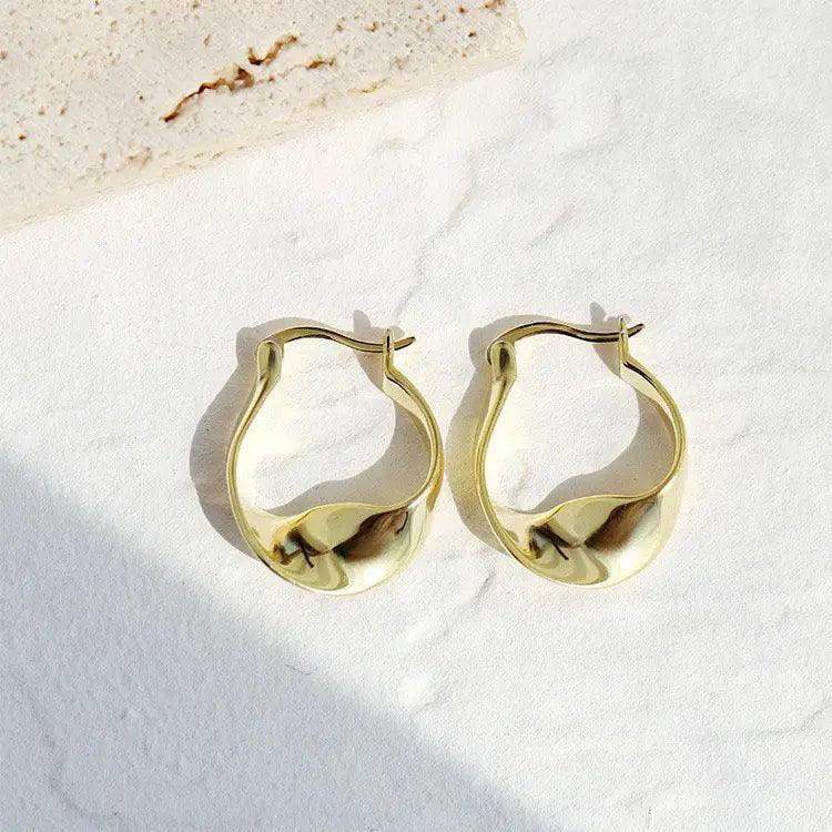 Boucles d'oreilles MAC063 torsadées avec fermoir, remplies