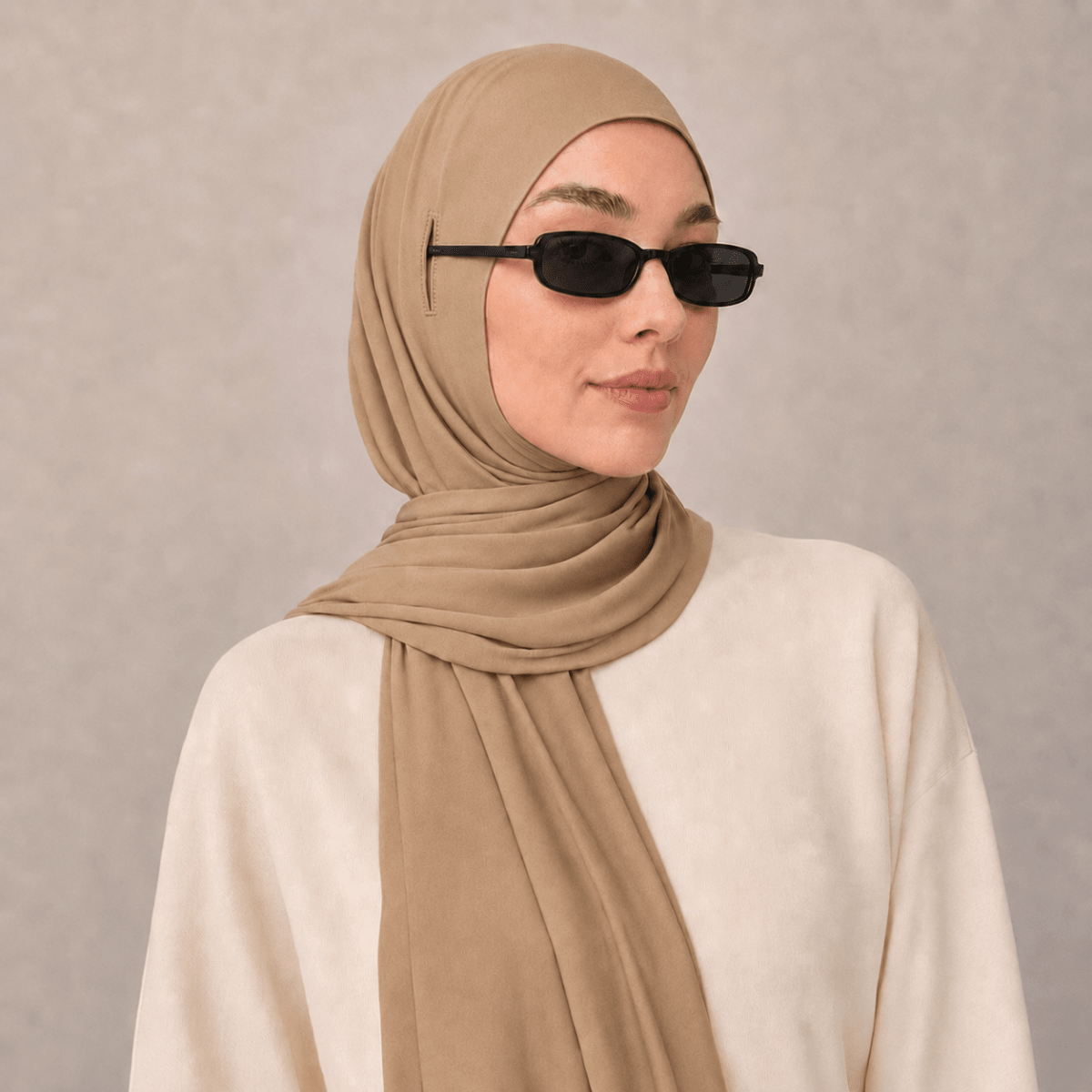 Hijab Long Tail Coton Modal – Hijab Instantané Anti-Glisse, Respirant (MH226)