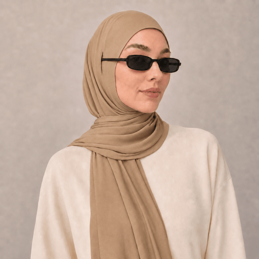 Hijab Long Tail Coton Modal – Hijab Instantané Anti-Glisse, Respirant (MH226)