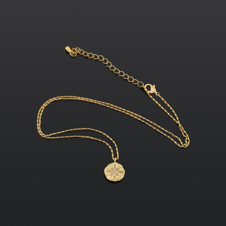 MAC084 Collier pendentif North Star à bouton médaille