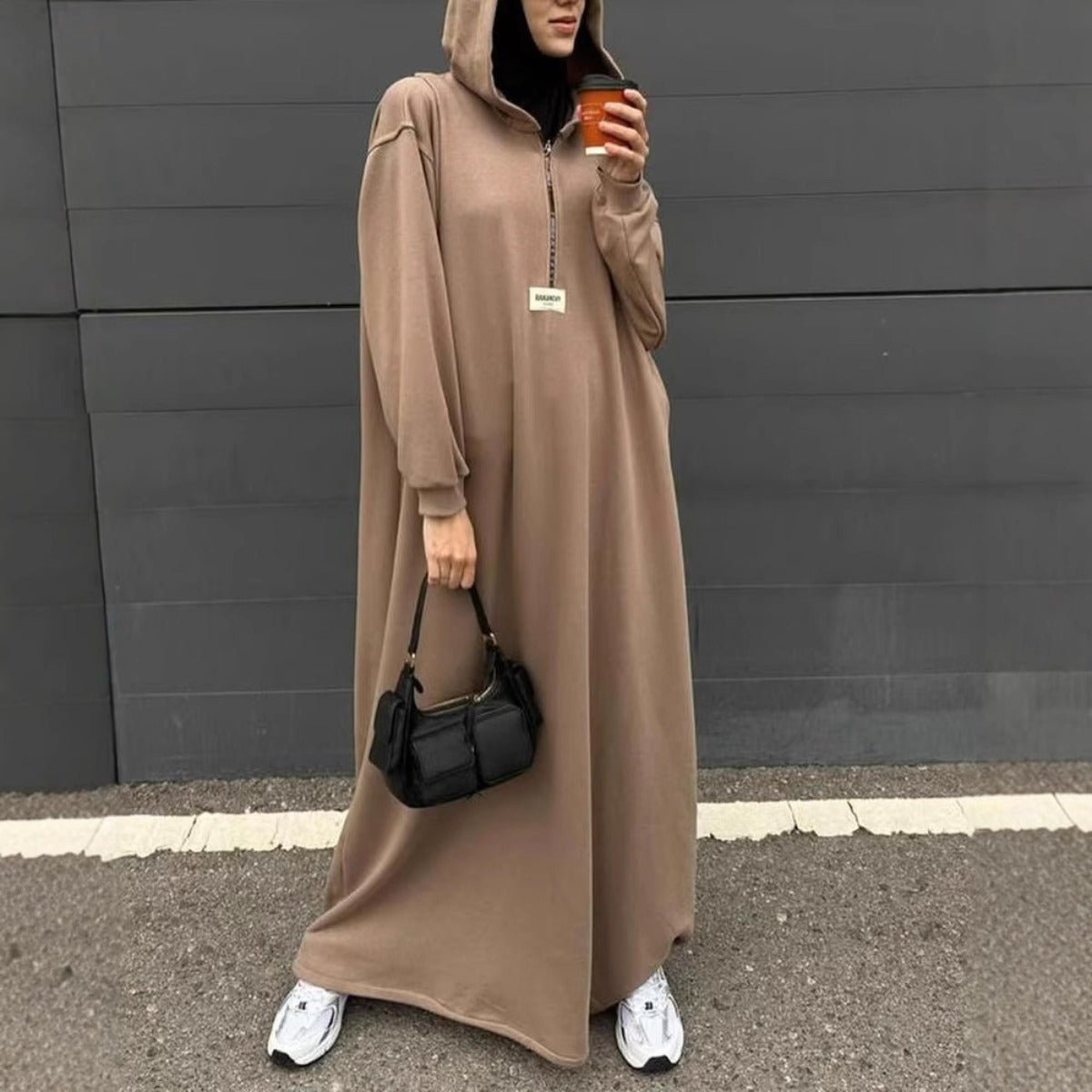 Robe Modeste à Capuche | Abaya Décontractée à Manches Longues pour Femmes Musulmanes (MA257)