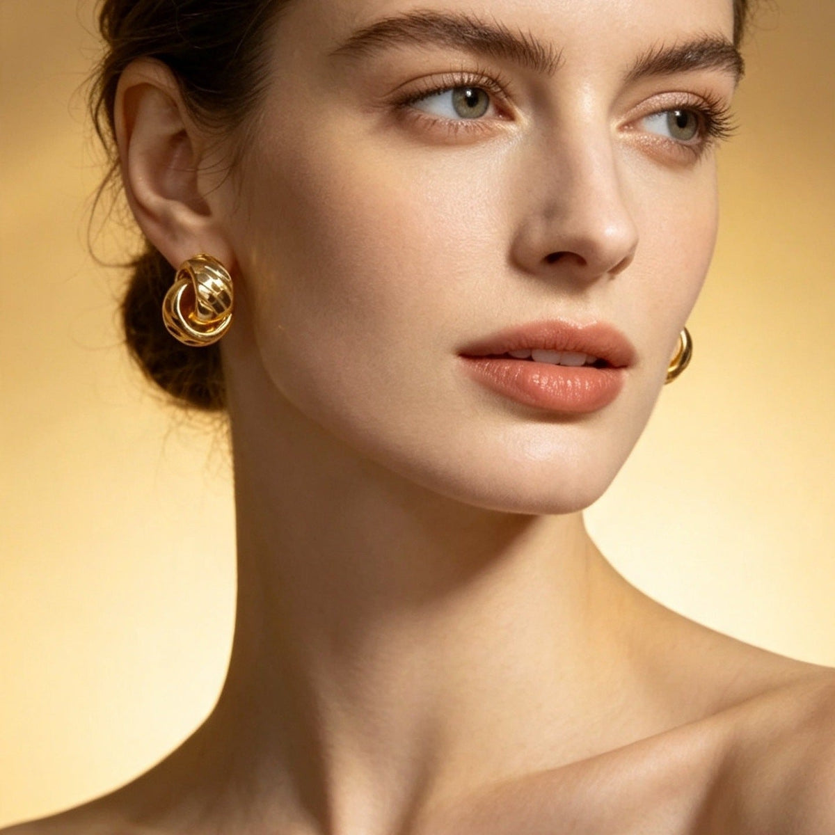 Boucles d'oreilles Textured Double Layer C-Hoop (MAC461)