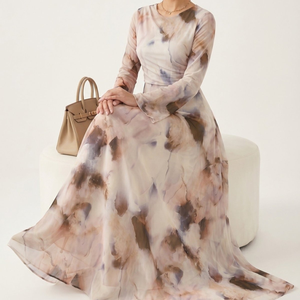 Robe Maxi Imprimé Aquarelle (MS447)