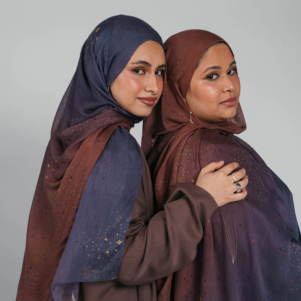 Foulard Hijab Ombré à Imprimé Soleil Céleste & Galaxie (MH242)