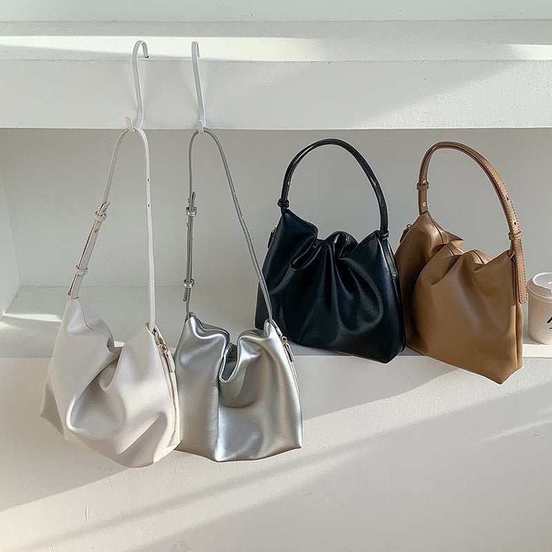 MAC180 Sac Cabas Plissé en Cuir PU Haut de Gamme Toutes Occasions