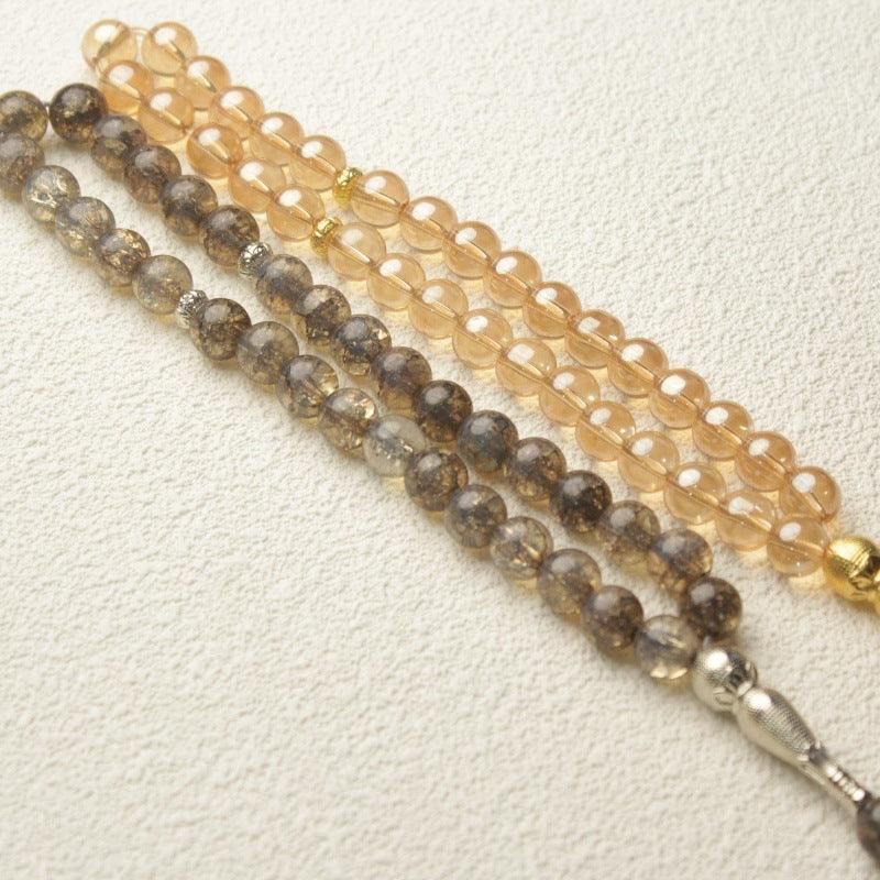 MR063 Tasbih en verre uni 33 perles