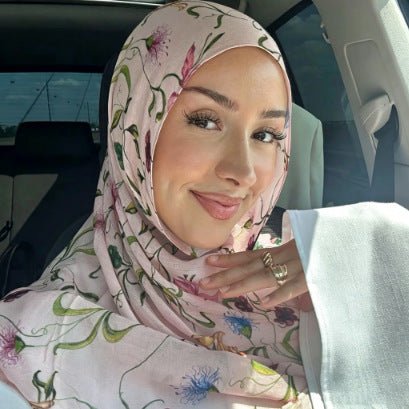 Foulard Hijab Imprimé Floral Poly-Coton (MH233)