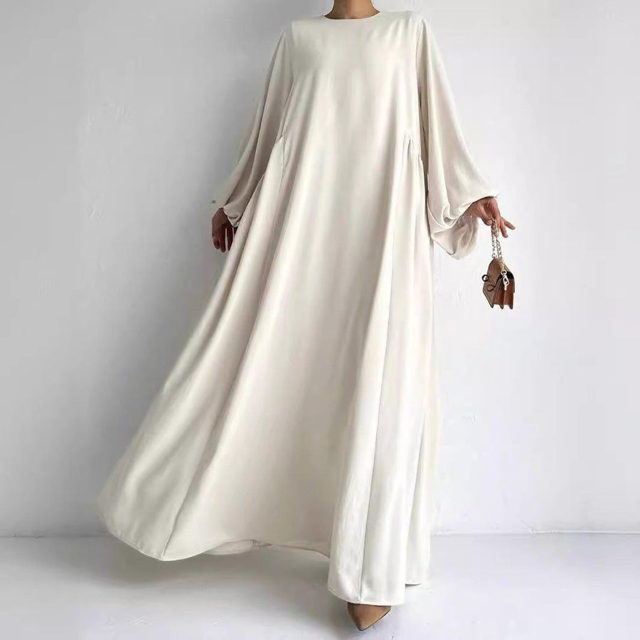 Abaya Simple à Manches Ballon Bouffantes (UKMA066)