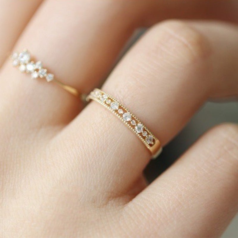 Bague en dentelle ajourée style palais, luxe raffiné (MAC193)