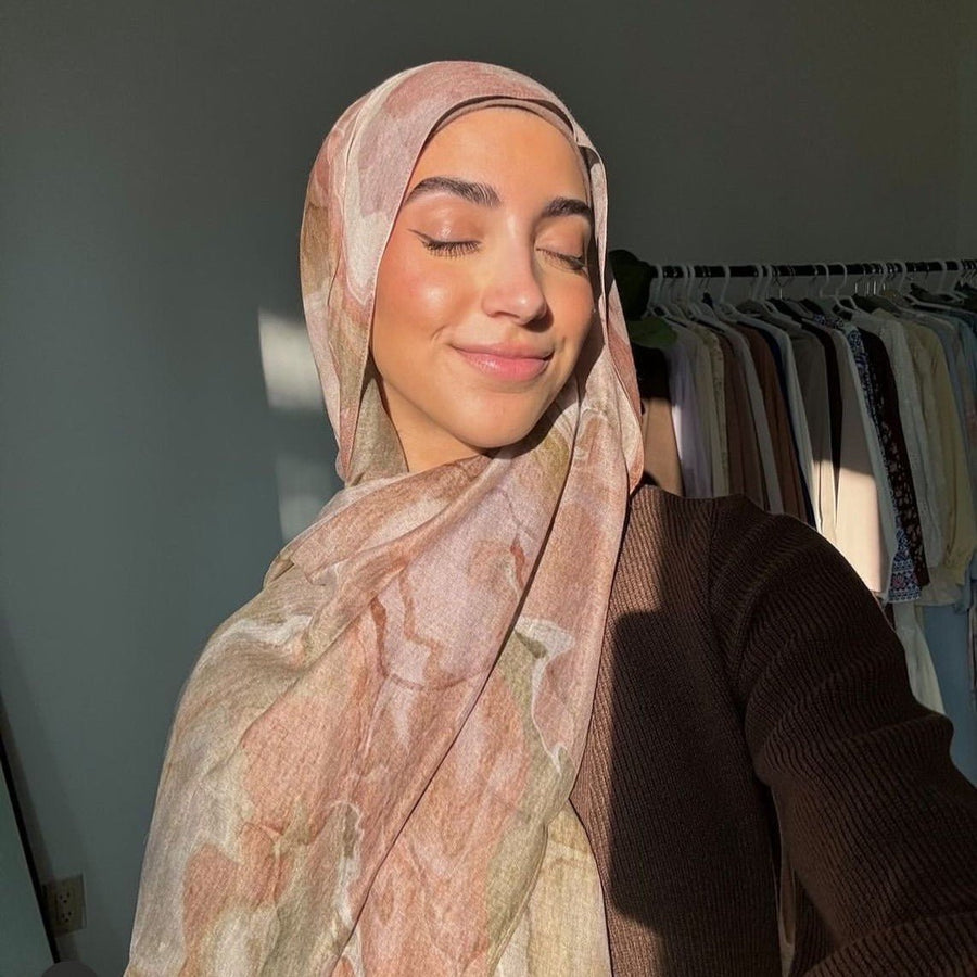 Hijab Imprimé Floral Aquarelle (MH103)