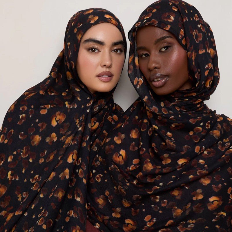 Foulard Hijab Imprimé Floral Respirant et Polyvalent (MH177)