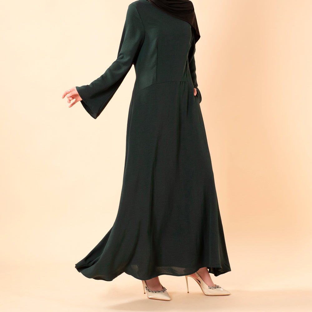Robe Abaya Élégante en Crêpe avec Poche (MA432)