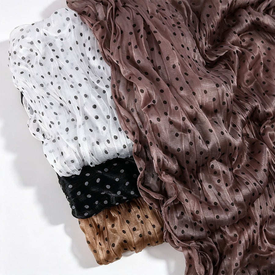 Foulard Hijab Shimmer Froissé à Pois (MH249)