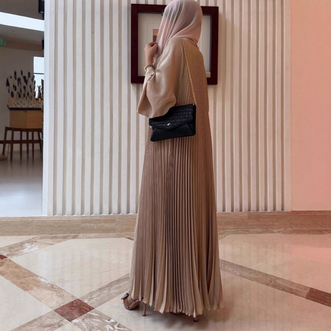 Collection d'Abayas Ouvertes Plissées de Luxe (MOA199)