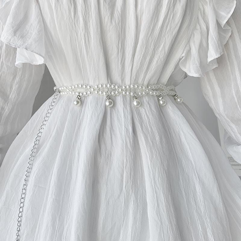 Chaîne de Taille à Pompon de Perles | Ceinture Chaîne de Corps Ajustable (MAC363)